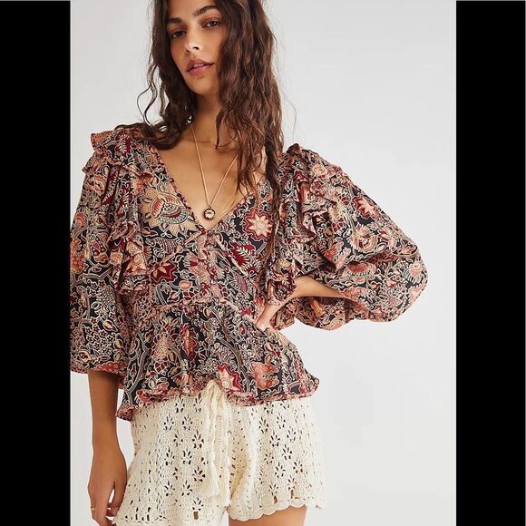 House of Harlow 1960 Jaipur Printed Blouse NEW with tags size medium - Picture 1 of 16